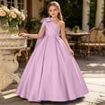 thumbnail image 6 of Zpanxa Girls Dresses, Kid's Bow Party Dress Solid Sleeveless Casual Dresses Pink 12 Years, 6 of 6