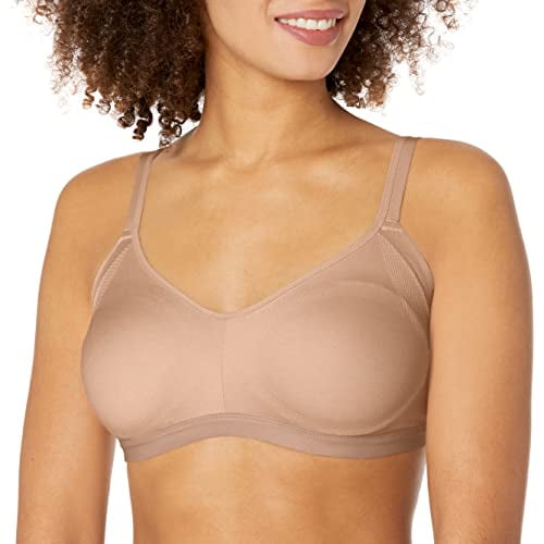 Warners Women's Plus-Size Simply Perfect Easy Sized No Bulge Wirefree Bra, Toasted Almond, Medium