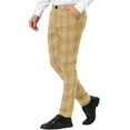 thumbnail image 4 of Lars Amadeus Men's Dress Plaid Pants Formal Printed Checked Trousers, 4 of 6
