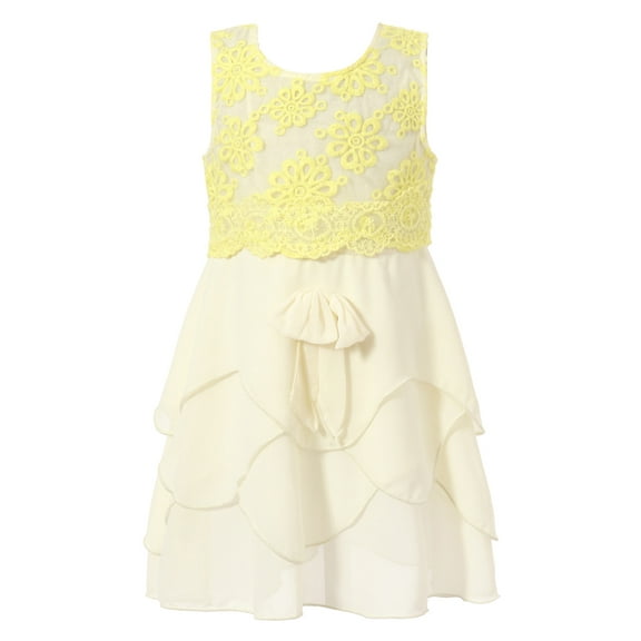 Richie House Girls' Sweet Sundress with Layered Ruffle Bottoms RH1776