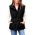 thumbnail image 2 of Chaquetas y abrigos casuales sin mangas y sin capucha para mujer, de invierno, de algodón, de color liso, con cremallera, informal, sin capucha, 2 of 7