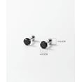 thumbnail image 2 of K-KED Real 925 Sterling Silver 3/4/5 mm Black Crystal Stud Earrings Studs Screw Backs-5 mm, 2 of 6