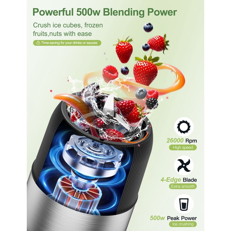 Suodoka 2-in-1 Multipurpose Blender, 500W, 22oz Bottle, Smoothies