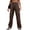 Brown, variant on Womens High Waist Loose Fit Pants with Pockets Buttoned Front Casual Long Durable Rayon Blend Fabric for Everyday Wear