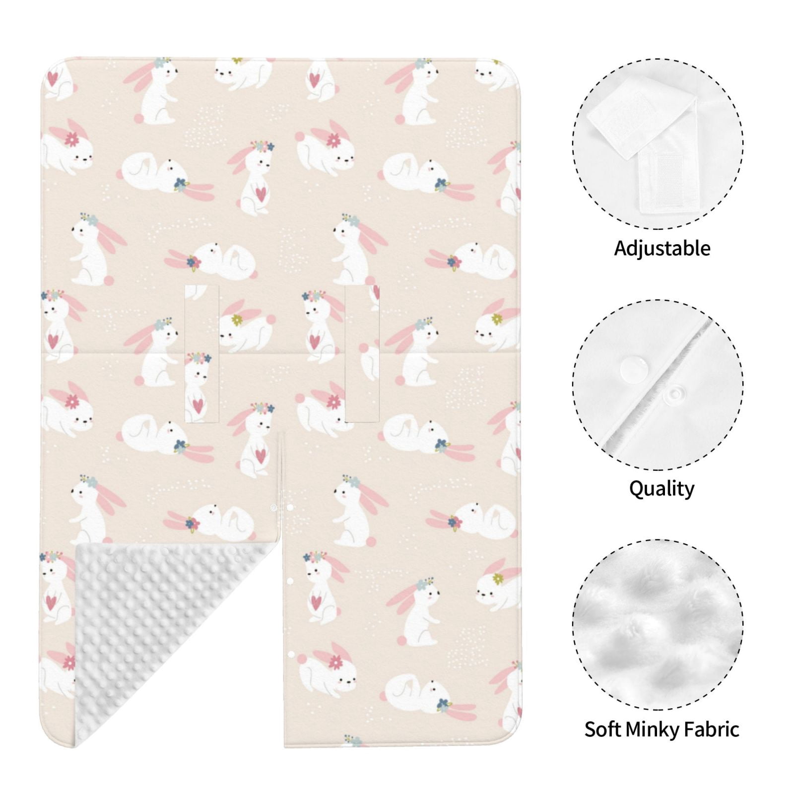Naloa Beautiful Rabbit Baby Car Seat Cover, Breathable Baby Carrier Cover, Multiuse Baby Carrier Cover & Nursing Breastfeeding Cover