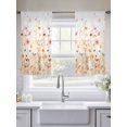 thumbnail image 6 of Colorful Wildflower Semi Sheer Window Curtains 54 Inches Long, Botanical Vintage Floral Country Retro Rod Pocket Voile Silky Chiffon Curtain Light Filtering Drapes for Living Room, 52"x54", 2 Panels, 6 of 9