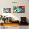 thumbnail image 3 of Elephant Stock Vibrant Splash Abstract Wall Art - Horizontal Multi Panel Canvas - Living Room Wall Decor - Abstract Multi Panel - Red And Teal Decor - 23" x 14", 3 of 4