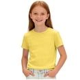 thumbnail image 3 of KyCheLot Cotton T-Shirts for Boys Girls Summer Scoop Neck Solid Color Short Sleeve Tops Kids Comfy Casual T-Shirts, 3 of 8