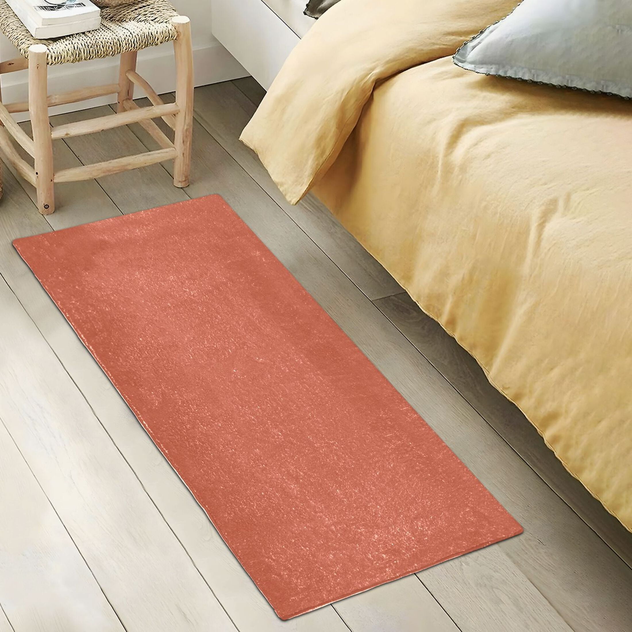 Rust Red Bath Mat 39x20 Non-Slip Bathroom Rugs Absorbent Soft Plush Quick Dry for Tub Shower Kitchen Home Decor