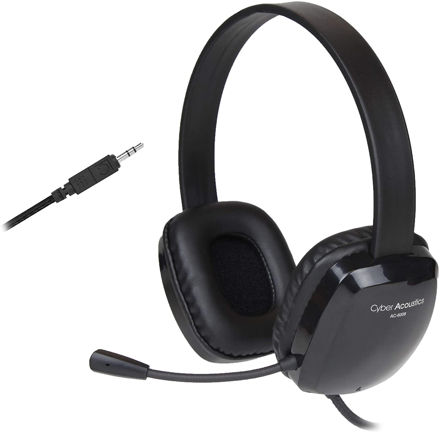for PCs and Tablets in The Classroom or Home Cyber Acoustics 3.5mm Kids Stereo Headset with Headphones and Noise Cancelling Microphone Featuring Limited Volume Output AC-4800 