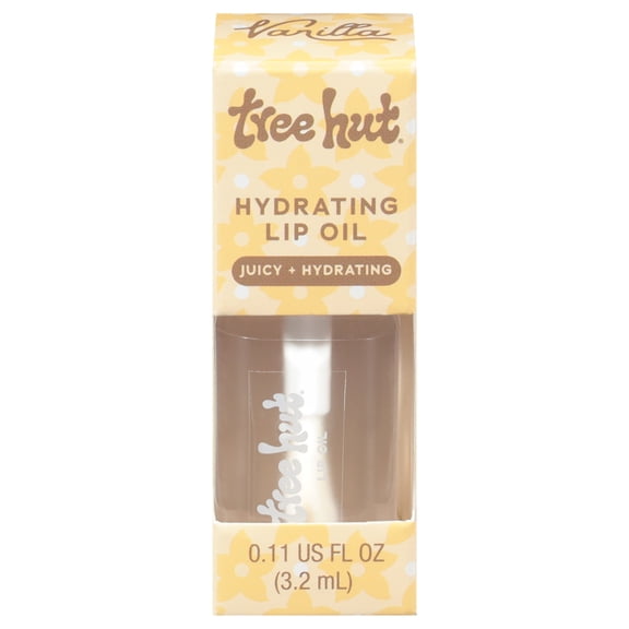 Tree Hut Vanilla Hydrating Lip Oil – Clear Gloss with High Shine – 0.16 fl oz