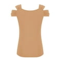 thumbnail image 6 of WXLWZYWL Womens Summer Plus Size Tunic Tops Short Sleeve Cold Shoulder V Neck Solid Color Loose Fit Basic Tee Casual Tops Shirts Blouse, 6 of 6