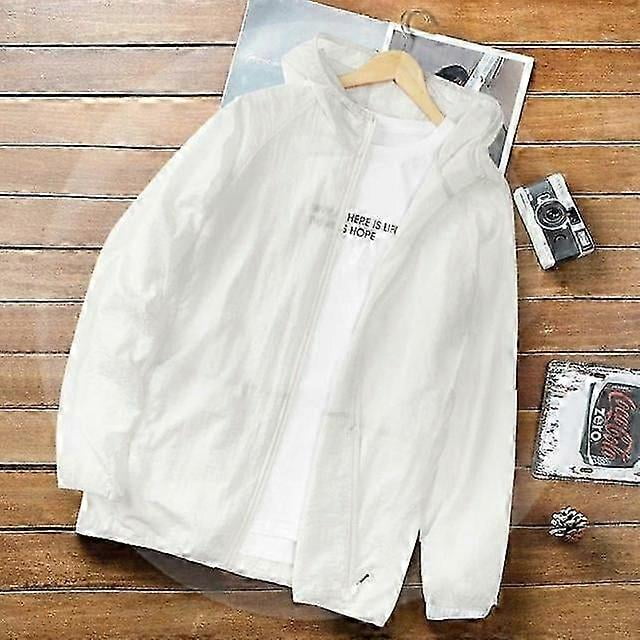 Men's Ice Silk Clothing Summer Sun Protection Ultra-thin Hooded Jacket Beach Topcoat Outdoor Waterproof Cool Quick-drying Coat
