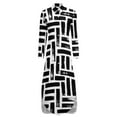 thumbnail image 6 of 2024 Vintage Striped Casual Dress Geometric Print Aesthetic Dresses Long Sleeve Retro Female V Neck Custom Oversize Chiffon Dress, 6 of 7