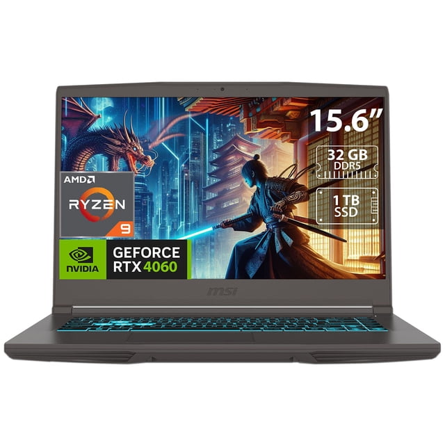 Laptop Gamer MSI Thin A15: AMD Ryzen 9 8945HS, RAM 32GB DDR5, SSD 1TB, Pantalla 15.6", RTX 4060, Windows 11 Home