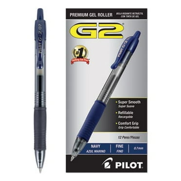 G2 Premium Gel Pen, Retractable, Fine 0.7 Mm, Blue Ink, Smoke Barrel, Dozen