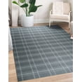 thumbnail image 2 of EORC Gray Transitional Geometric Reversible Plaid Area Rug, 2 of 5