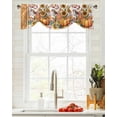 thumbnail image 6 of Tie Up Valance Curtain for Kitchen,Thanksgiving Harvest Pumpkin Floral Rod Pocket Short Curtains Adjustable Tie-Up Shade Valances,Bird Farmhouse Leaves Window Treatment for Bathroom Living Room, 6 of 8