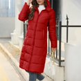 thumbnail image 6 of Tiqkatyck Womens Winter Coats Clearance Women's Packable Down Jacket Hooded Puffer Jacket Lightweight Winter Coat for Womens Long Sleeve Tops Red, 6 of 9