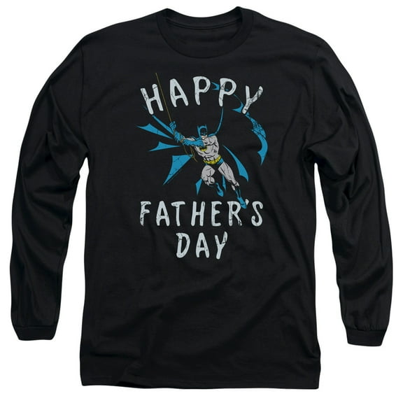 Batman Fathers Day Long Sleeve Adult 18/1 T-Shirt Black