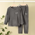 thumbnail image 2 of Hessimy Unisex Infant Toddler Spring Summer Soft Fabric 2Pcs Soft Long Sleeve Comfortable Sleepwear Pajamas, Unisex Comfort Pjs(Grey,9-10 Years), 2 of 7