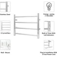 thumbnail image 5 of KEG Towel Warmer Wall Mounted with Built-in Timer 4 Bars Electric Stainless Steel Heated Towel Racks for Bathroom, Hot Plug-in Bath Towel Heater Polish Chrome, 5 of 7