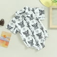 thumbnail image 3 of Douhoow Western Baby Boy Cow Print Shirt Romper Infant Long Sleeve Button Down Bodysuit Newborn Summer One Piece Gentleman Outfit 0-24M, 3 of 9