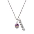thumbnail image 1 of Delight Jewelry Goldtone Wide Black Dots on Purple Spinner Silvertone Always My Mother Bar Charm Necklace, 23", 1 of 4
