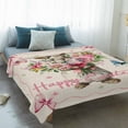 thumbnail image 4 of Easter Bunny Blanket Soft Cozy Warm Throw Blanket for Couch, Plush Fuzzy Flannel Fleece Blankets for Sofa, Cute Rabbits Spring Daisy Flowers Retro Beige Bed Blankets Gifts for Men, 50"x60", 4 of 9