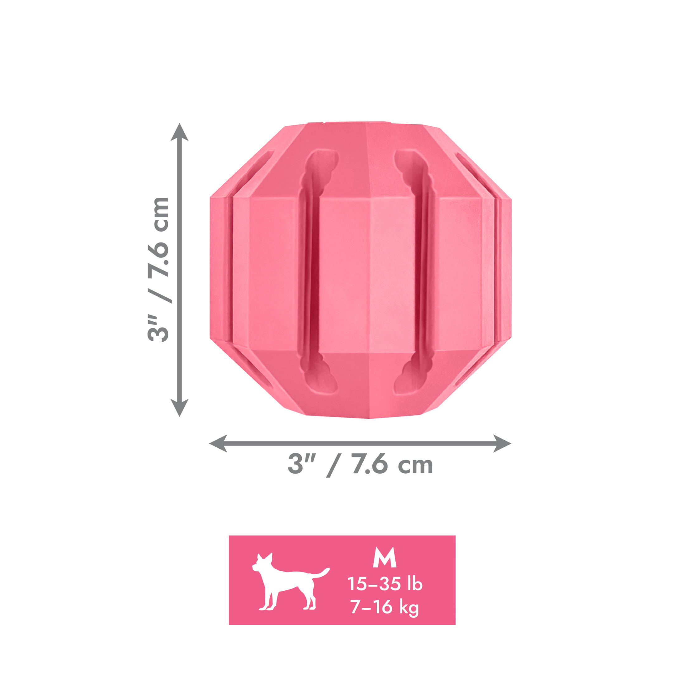 KONG® Puppy Activity Ball Soothing Dog Toy, Pink, Medium for Beginner Chewers