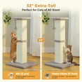 thumbnail image 4 of PAWZ Road 32" Tall Sisal Cat Scratching Post for Indoor Cats - Durable Cat Scratcher with Wide Base, Gray, 4 of 13