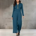 thumbnail image 2 of Women Half Zip Sweatsuit 2 Piece Set Pullover Wide Leg Pants Long Sleeve Tracksuit Active Lounge Matching Outfit, 2 of 7