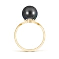 thumbnail image 2 of Angara Tahitian Cultured Pearl Chevron Ring with Diamond in 14K Yellow Gold for Women | June Birthstone Jewelry for Her, 2 of 7