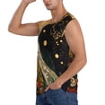 thumbnail image 3 of Fotbe Abstract Gold Floral Galaxy Men's Camiseta sin Mangas Estampada para Hombres, Playera Casual para Gimnasio, Entrenamiento, Playa-Medium, 3 of 7