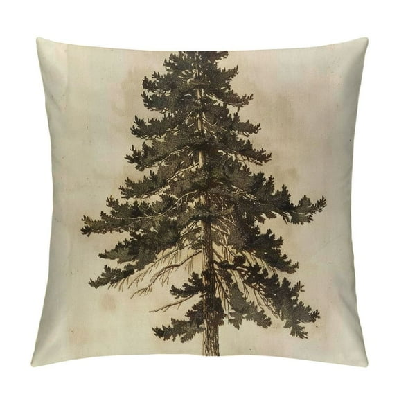 BCIIG Pine Tree Graphic Decorative Throw Pillow Cover for Home Living Room Sofa, 1PC Cushion Cover Short Plush Home Furnishing 12x12in