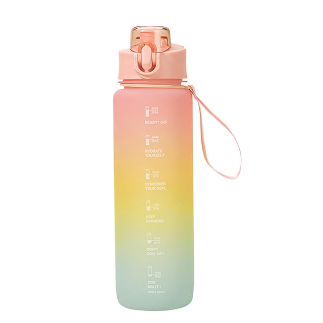 Water Bottle with Straw Sports Water Cup Large-Capacity Student Water Bottle Fitness Cup Straw Kettle Outdoor 1L Super Large Space Cup Large Water Bottle