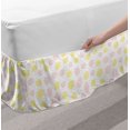 thumbnail image 2 of Yellow Polka Dot Bed Skirt, Design of Circles and Blots in Pastel Tones, Elastic Bedskirt Dust Ruffle Wrap Around for Bedding Decor, 4 Sizes, Yellow Rose, by Ambesonne, 2 of 2