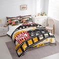 thumbnail image 3 of jejeloiu Retro Cinema Filmstrip 7-Piece Twin Bedding Sets,Home Theater Bedding Comforter Set,Movie Popcoen Sheet Sets For Adults,Super Cozy Room Decor Reversible, 3 of 8