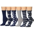 thumbnail image 3 of Colorfut Women's 12 Pairs Colorful Patterned Crew Socks WC80-AB, 3 of 5