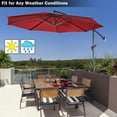thumbnail image 2 of Gymax 10' Hanging Umbrella Outdoor Patio Market Banana Umbrella Offset Wine Red, 2 of 10