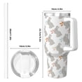 thumbnail image 4 of Sikiie Gray Rabbit Insulated Stainless Water Bottle Lid Travel Mug Cup Insulated Tumblers Cup 40oz Ice Bully With Handle, 4 of 8