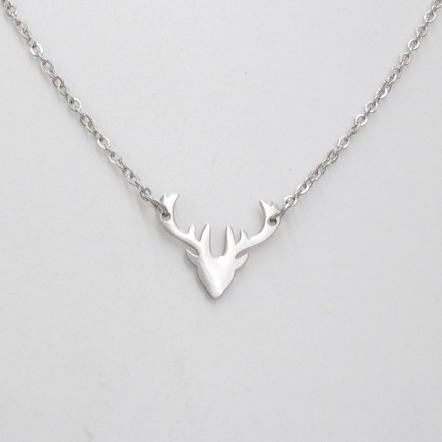 Espejo Pulido Acero Inoxidable Astas Ciervo Cabeza Elk Collar Navidad Novia 45Cm oso de fresa Electrónica
