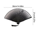 thumbnail image 2 of EDhome Portable Silk Cloth Folding Fan, Sturdy Bamboo Frame Antique Style Fan with Tassel, Unique Gifts Decorative Hand Fan for Stage Wedding Home Use, A, 2 of 6