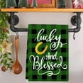 thumbnail image 4 of Luoshdecor Kitchen Towels St Patricks Day Plaid Towels,26x17.7 in Luck Shamrock Dish Towels Seasonal Home Decoration, 4 of 6