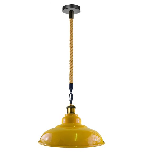 Yellow Metal Pendant Light, Ceiling Lighting, Pendant, Chandelier Hanging, Kitchen Island Lighting, Farmhouse Light, Hanging Lamp E26