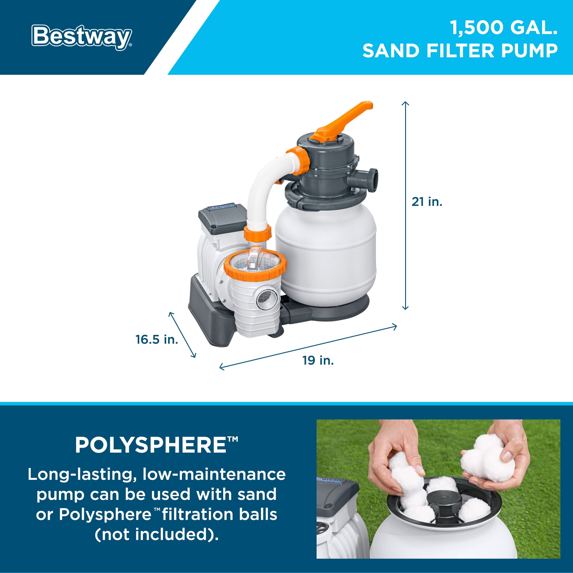 Bestway Hydrium 15' x 48" Steel Side Wall Above Ground Pool w/ Sand Pump & Accessories