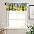 thumbnail image 4 of Rod Pocket Window Valances, Rustic Sunflower Kitchen Short Curtain Valance Windows Treatment Drapes, Yellow Floral Blooming Kitchen Curtains for Farmhouse Living Room Bedroom 54x18 Inch, 1 Panel, 4 of 5