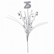 Beistle 52177-25 Glittered 25 Metallic Silver Star Spray