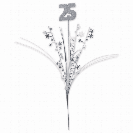 Beistle 52177-25 Glittered 25 Metallic Silver Star Spray