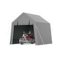 thumbnail image 7 of AOILE Motorcycle Shed, Portable Carport Storage with Roll-Up Zipper Door, Waterproof Tarp for Bike, Firewood, and Tools, Grey, 7 of 7